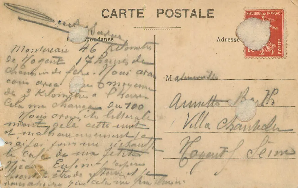 Montreau - Vista panorámica — editor desconocido, n° 537 - Reverso