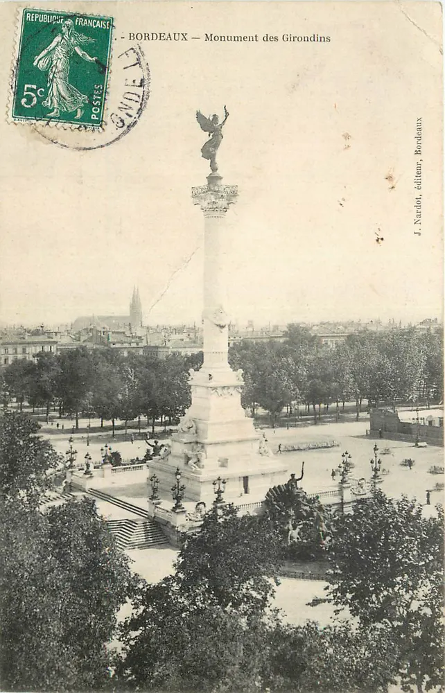 Bordeaux — Monument dos Girondinos — J. Nardot, editor, Bordeaux - Frente