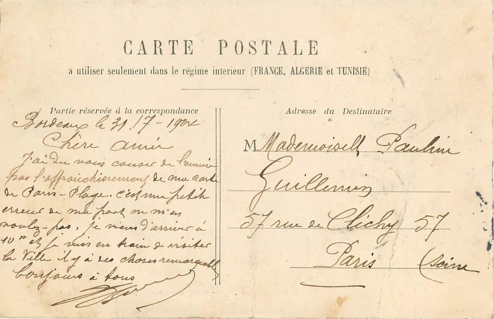 Place des Quinconces e Colunas Rostrais — Daniel Delboy, Edição Bordeaux — n°15 - Verso