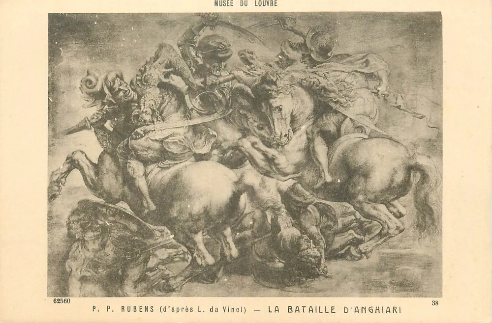A Batalha de Anghiari — P. P. Rubens (segundo L. da Vinci) — Museu do Louvre — n° 38 - Frente