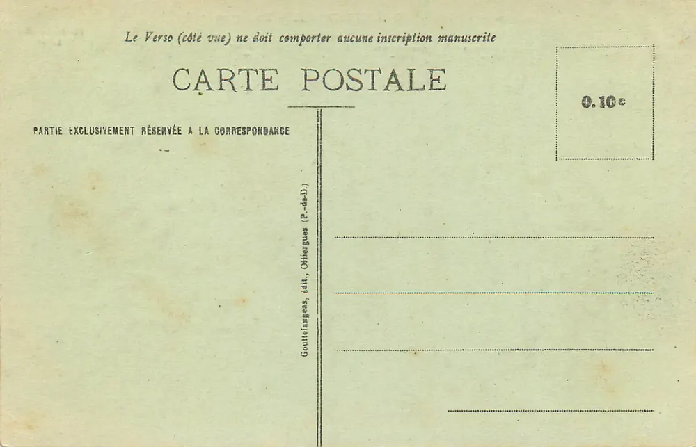 Le Mont Dore - Vista geral — Gouttefanges, edit., n° 1409 - Verso