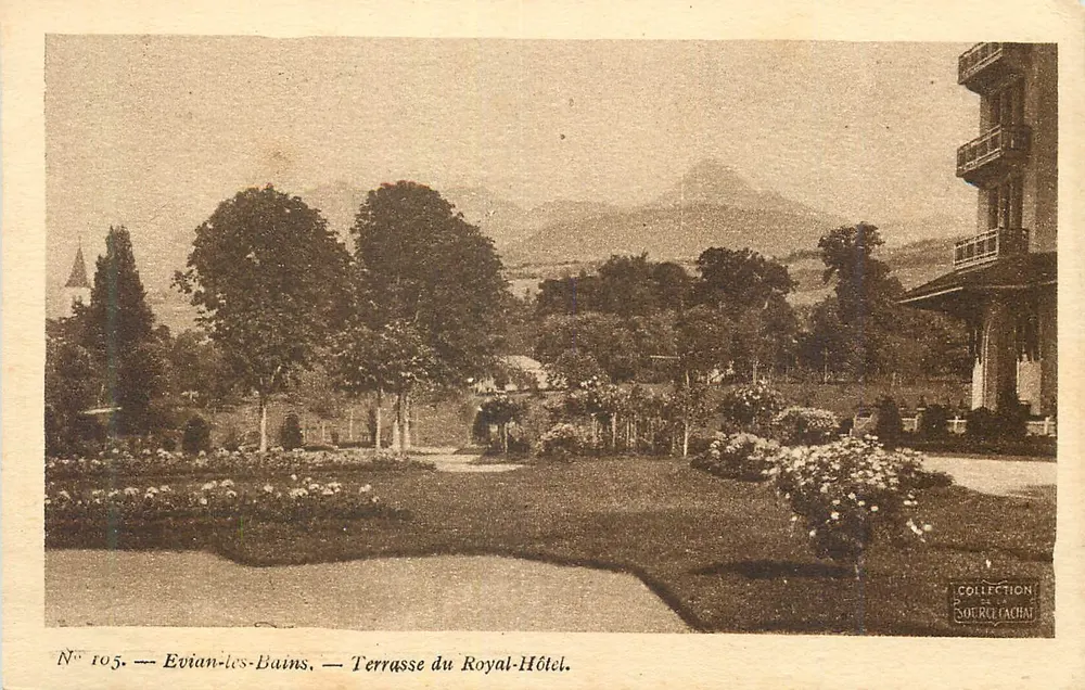 Evian-les-Bains — Terrasse du Royal-Hôtel — Collection SourceLachai, n° 105 - Recto