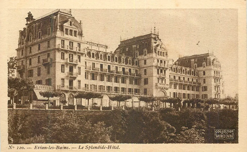 Evian-les-Bains — O Hotel Splendide — Coleção da Fonte Cachat, n° 120 - Frente