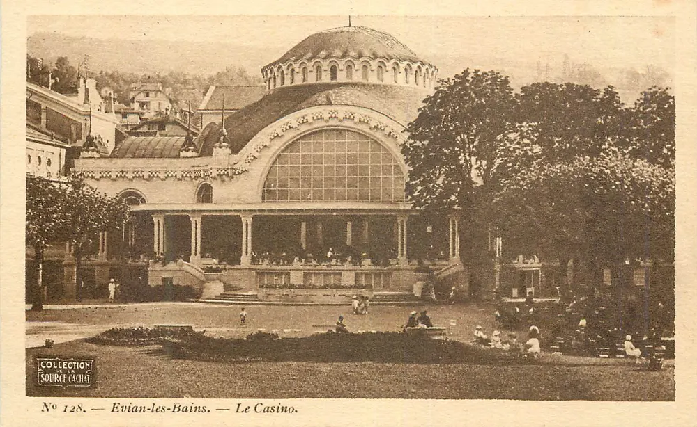 Evian-les-Bains — The Casino — Collection Source Cachat, no. 128 - Front