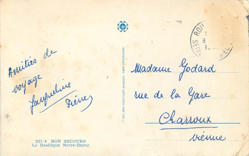 A Basílica Nossa Senhora — Strasbourg — C. dos Artes Fotomecânicas, Paris - Verso
