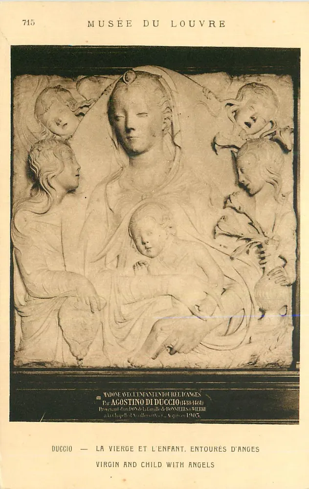 Museu do Louvre — Duccio, Virgem e Criança cercados por anjos — Braun & Cie, Paris - Frente