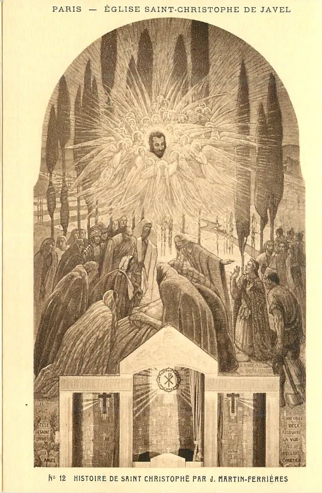 Paris — Kirche Saint-Christophe de Javel — Geschichte des Heiligen Christophe von J. Martin-Ferrières - Vorderseite