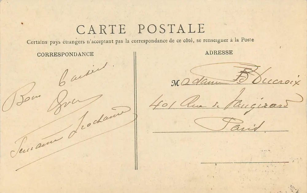 Nevers — Porta da Antiga Casa dos Contas — B.F. Paris n°49 - Verso