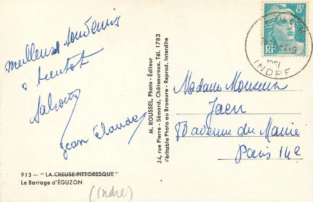 O Barragem d'Éguzon — A Creuse pitoresca — M. ROUSSEL, Châteauroux - Verso