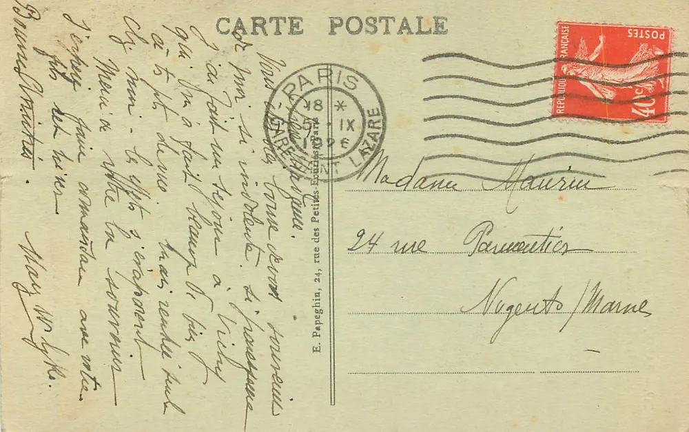 Paris - O Senado - A.P. - The Senate House - Verso