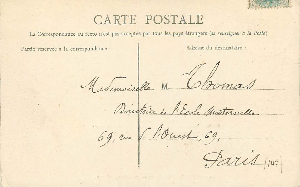 Túmulo do Abbé Miroy — Reims — Sociedade dos Amigos das Artes e das Letras - Verso