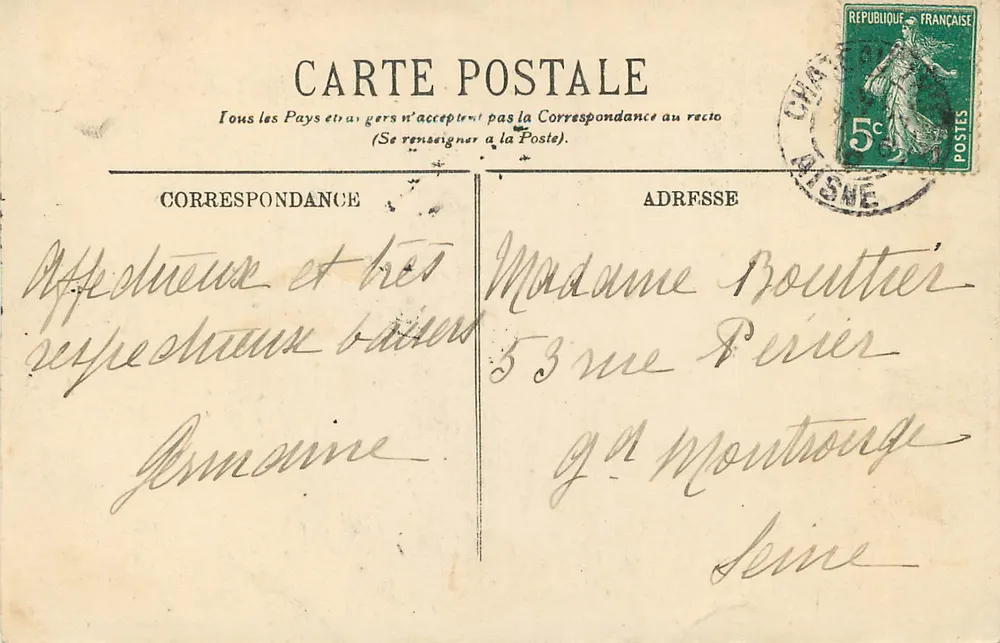Château-Thierry — Die Unterführungen — Wachraum — Verlag Édouard Pictet, Nr. 350 - Rückseite