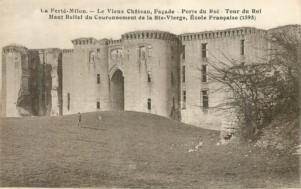 La Ferté-Milon — Das Alte Schloss, Fassade, Königstor, Königsturm — Französische Schule (1393) - Vorderseite