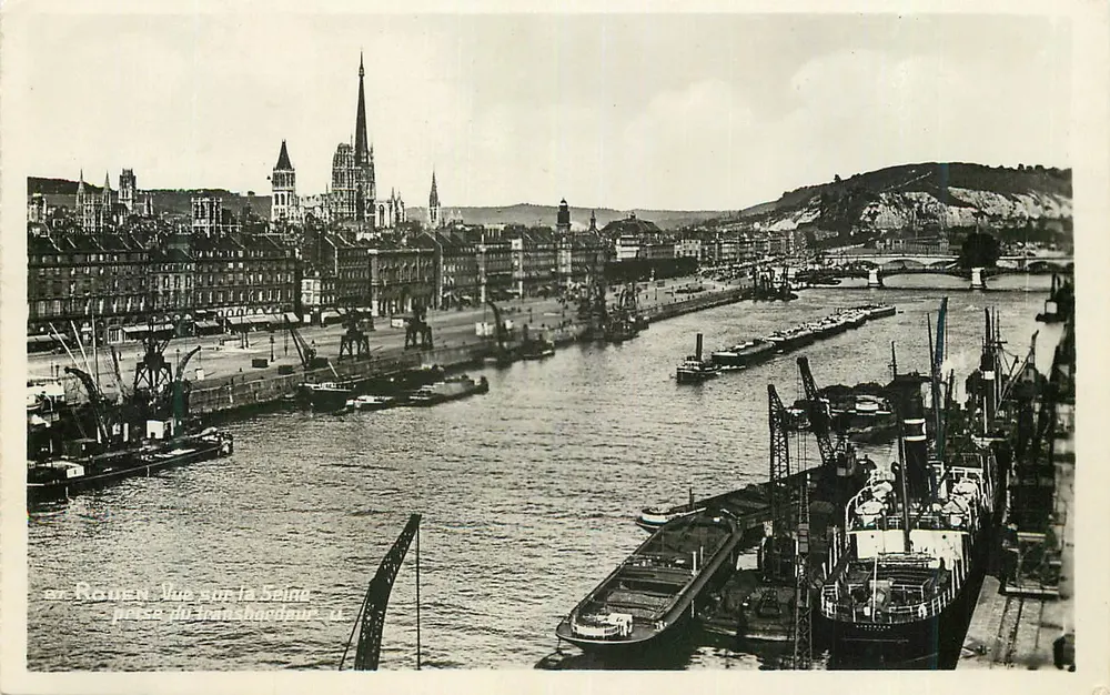Rouen — Vista da Sena — tomada do transbordador — editor REAL-PHOTO - Frente