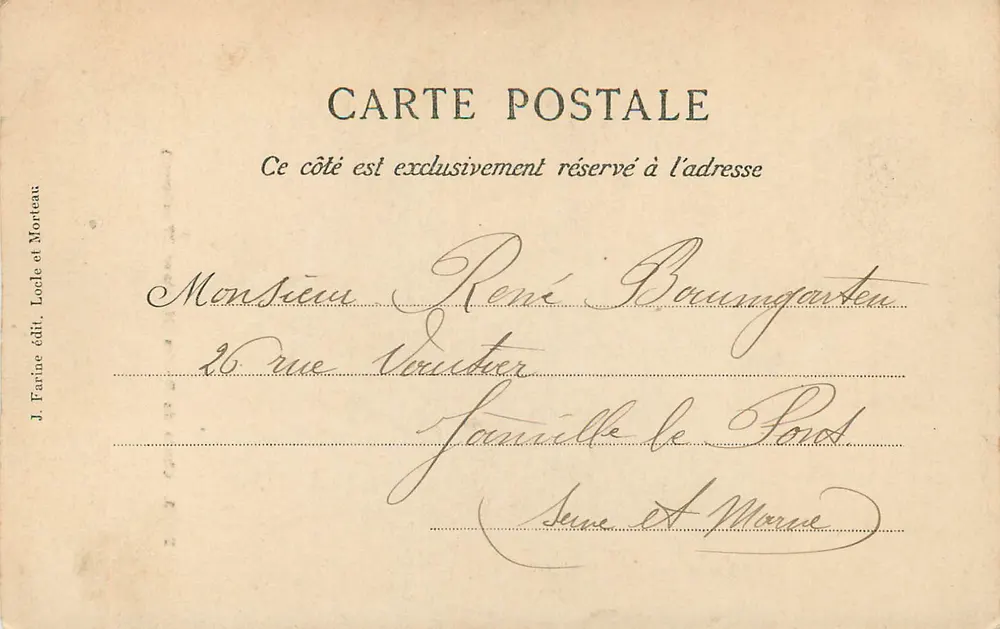 Fall of the Doubs — Height 27 meters — J. Farine publisher Loche et Morteau n°2028 - Back