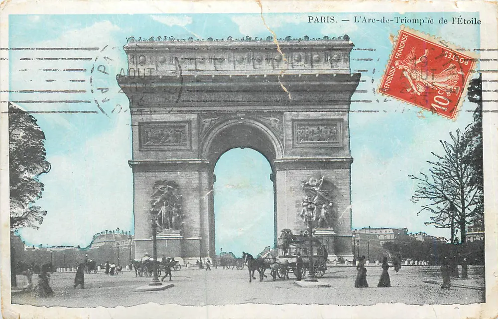 Paris — O Arco do Triunfo da Estrela — editor desconhecido, número de série não visível - Frente