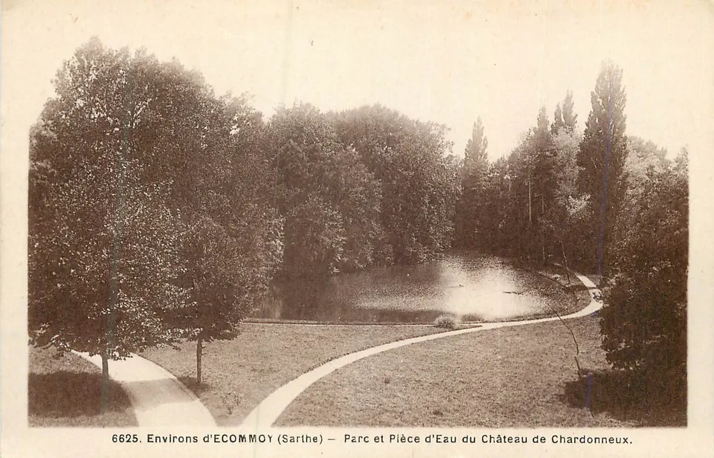 Umgebung von ÉCOMMoy (Sarthe) — Park und Wasserfläche des Schlosses Chardonneux — Nr. 6625 - Vorderseite