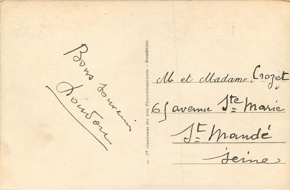 Luchon - Cachoeira da Pique — editor Alacienne des Arts Photomécaniques, Strasbourg, n°44 - Verso