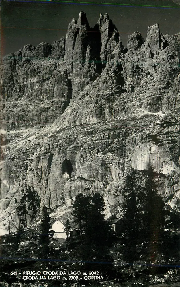Rifugio Croda da Lago — Croda da Lago m.2042, Cortina m.2709 — Éd. Fotografia A. Zardini - Front