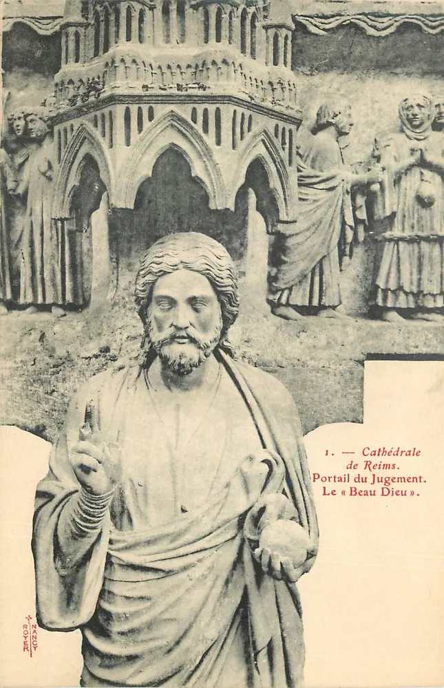 Kathedrale von Reims — Portal des Gerichts. Der « schöne Gott » — T. Gouverny, Nancy, Nr. 1 - Vorderseite