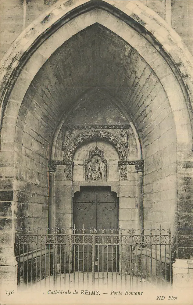 Cathedral of REIMS — Romanesque Gate — ND Phot - Front