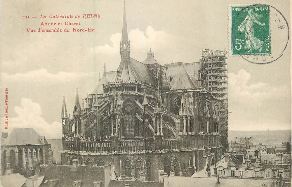 Die Kathedrale von REIMS — Apse und Chor — Überblick aus dem Nordosten — Edition Reims-Touriste - Vorderseite