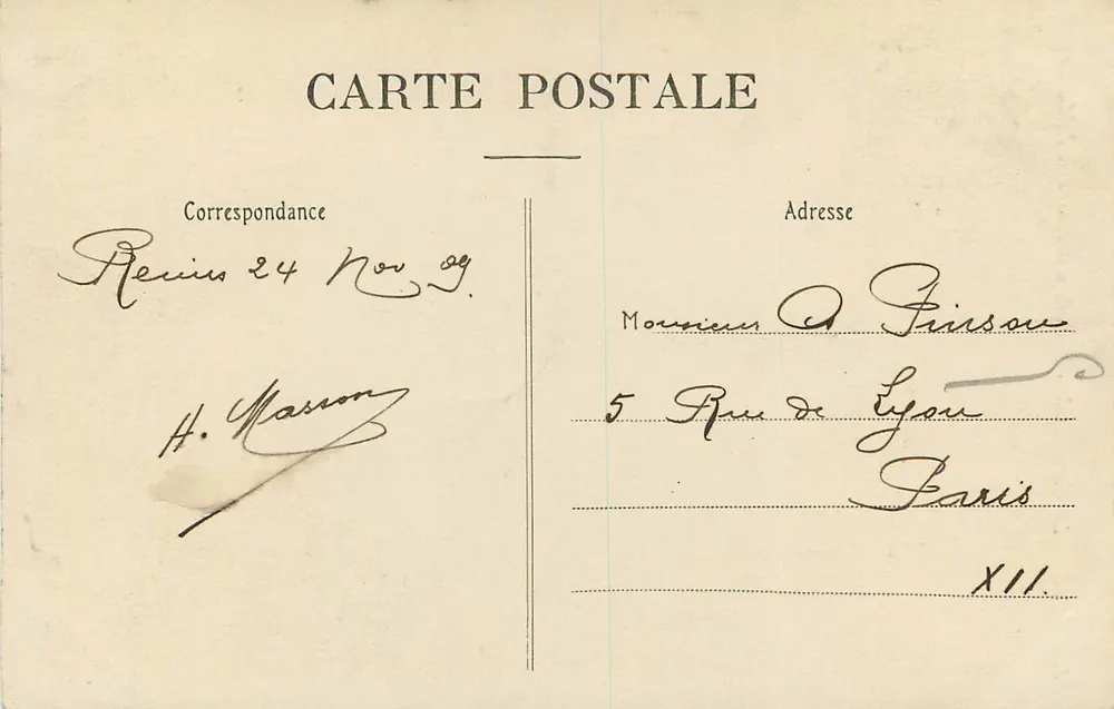 Reims — La Cathédrale — Détails extérieurs de l'Abside — Éditeur non identifié, n° 5 - Verso