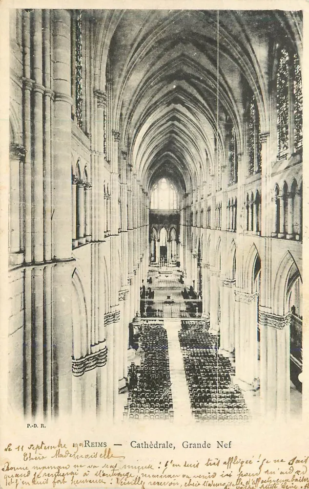 Reims — Cathédrale, Grande Nef — P.D.R. - Recto