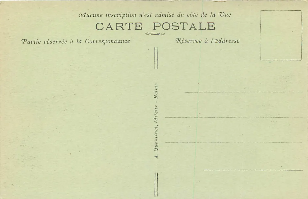 Reims — O Hotel de Ville — A. Quentinmet, editor, n°130 - Verso