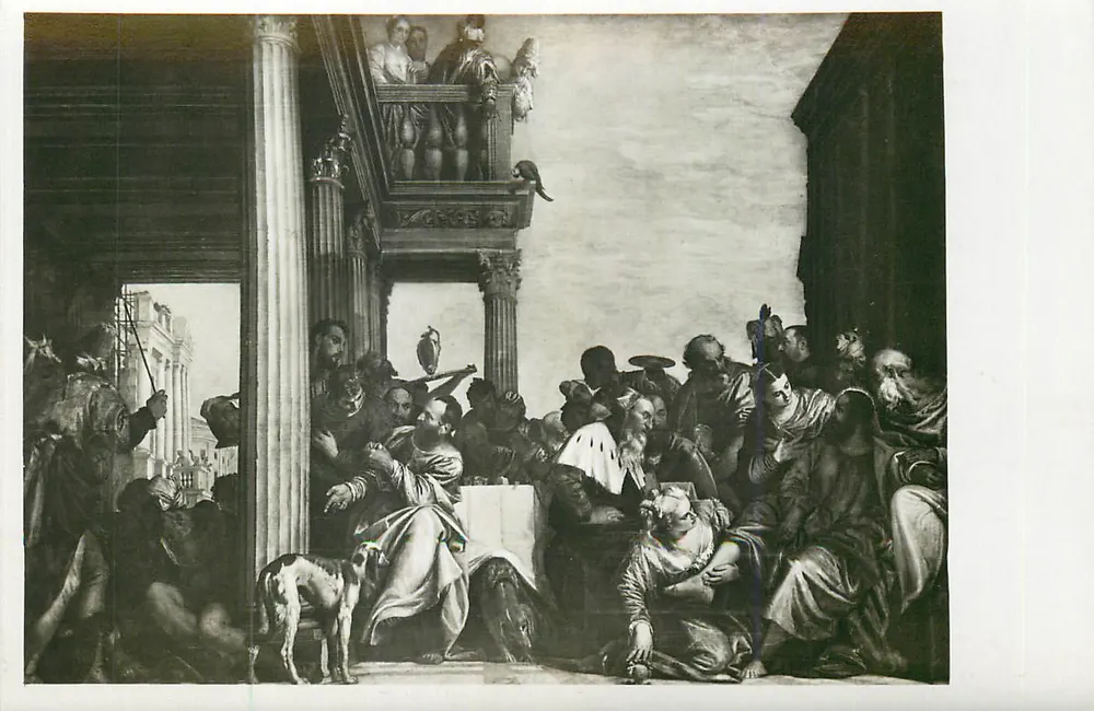 La Maddalena que lava os pés ao Redentore — Paolo Veronese — editor Filli Alinari, série A.XVII - Frente
