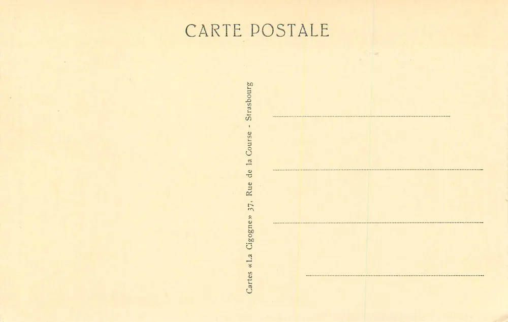 Strasbourg — Casa Kammerzell — editor Cartes « La Cigogne » - Verso