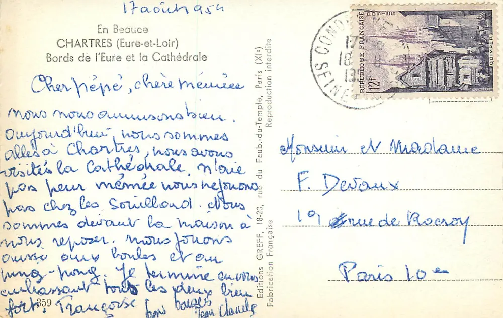 Chartres (Eure-et-Loir) — Bords de l'Eure et la Cathédrale — Éditions GREFF - Verso