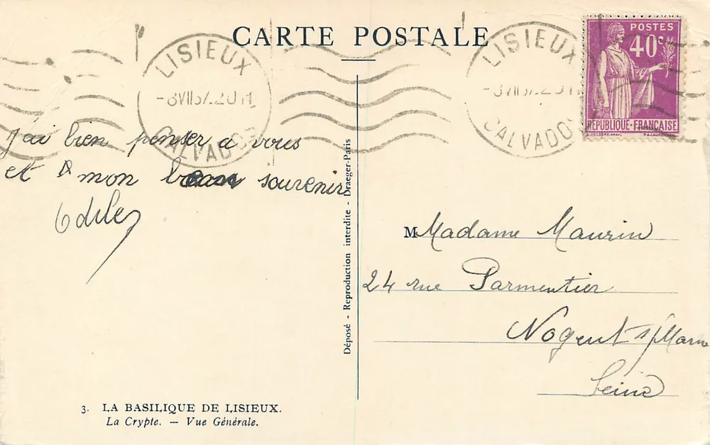 A Basílica de Lisieux — Vista Geral — Reprodução Proibida — Drageer-Paris - Verso