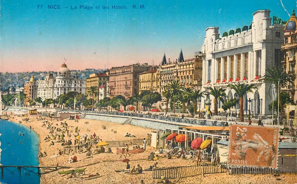 NICE — A Praia e os Hotéis. R. M. - Frente