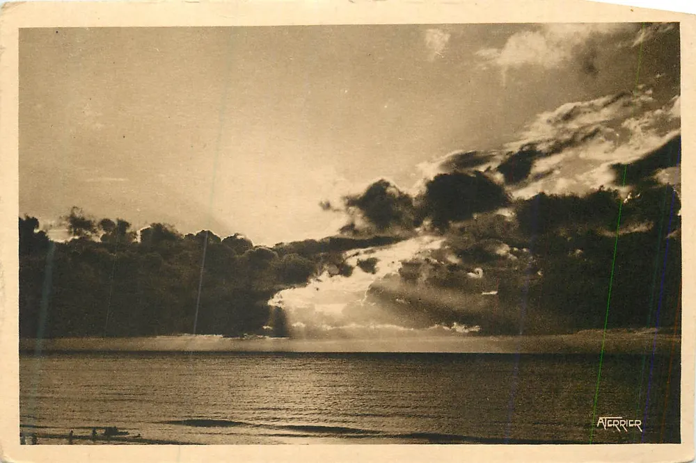 Pôr do sol férreo — Mers les Bains — Edição A. Terrier - Frente