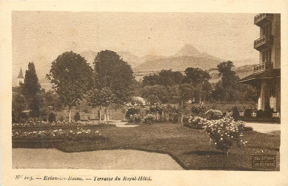 Evian-les-Bains — Terrasse du Royal-Hôtel — Collection de la Sourcechâtel - Recto