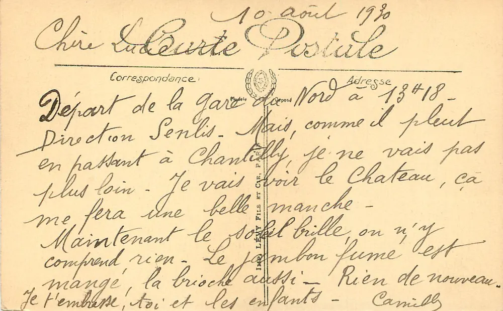 Floresta de Chantilly — Avenida das Águias — Edição Especial Quiqueret - Verso