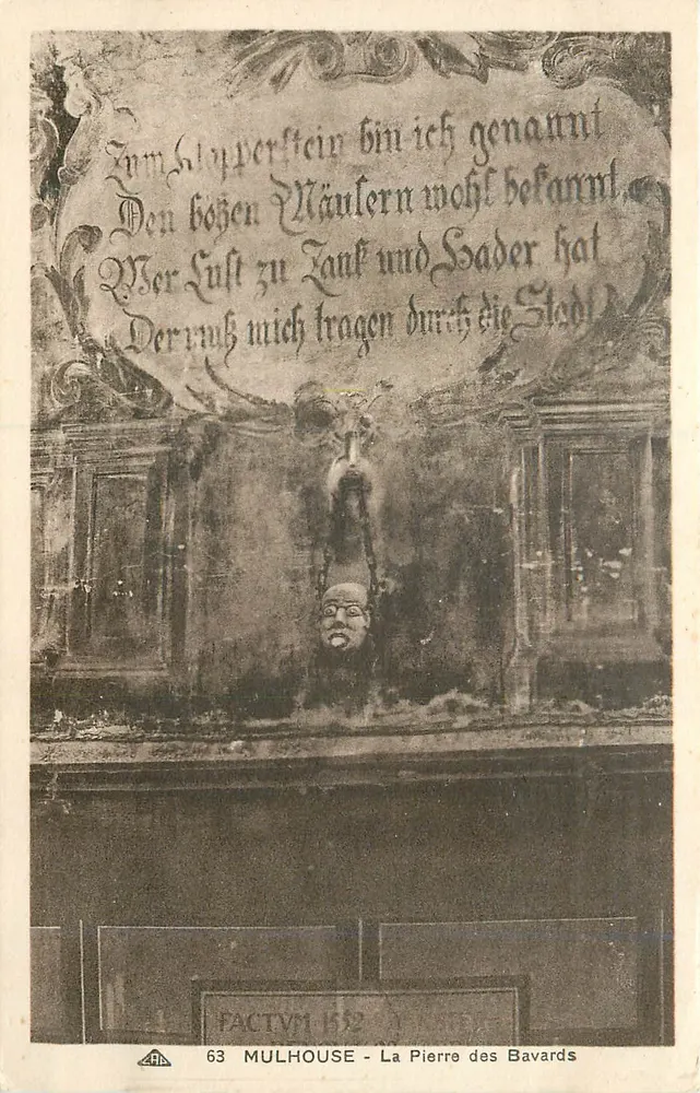 Mulhouse — Kamyk Mówców — Klapperstein — wydawca: Cie Albatienne des Arts Photomécaniques, Strasbourg, nr 63 - Awers
