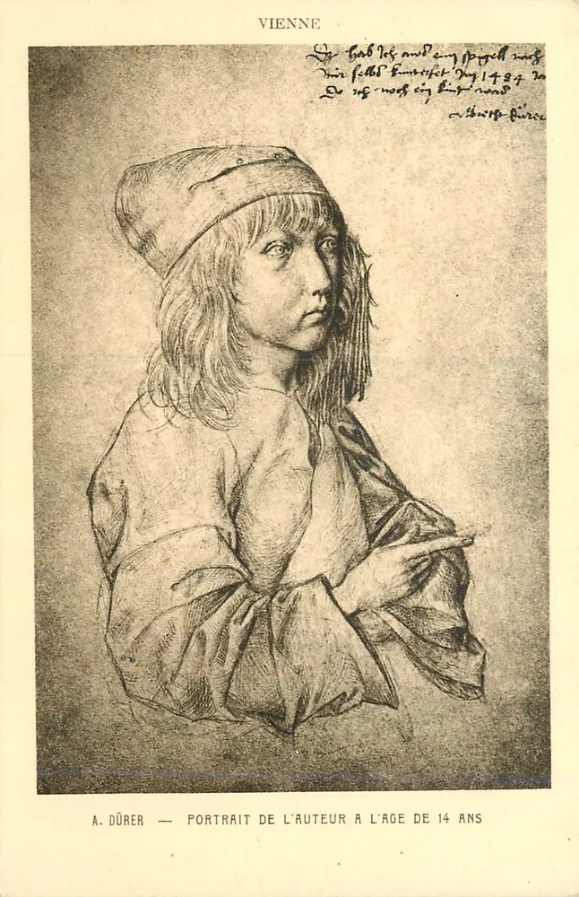 A. DÜRER — Portrait de l'auteur à l'âge de 14 ans — Braun & Cie, Paris - Recto