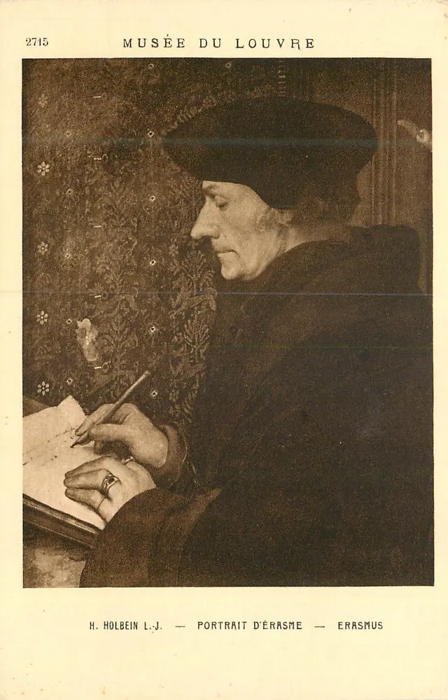Portrait d'Érasme — Musée du Louvre — H. Holbein L.J. — n° 2715 - Recto