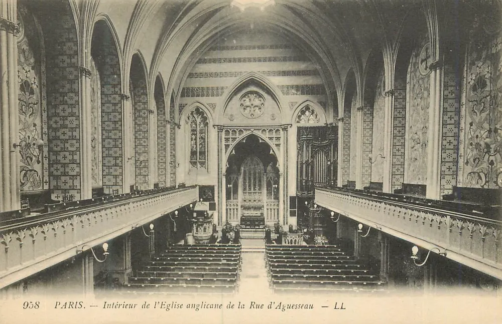 Innenansicht der anglikanischen Kirche der Rue d'Aguesseau — Paris — LL - Vorderseite
