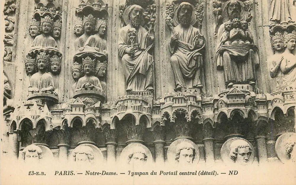 Notre-Dame — Tympan des Hauptportals (Detail) — ND - Vorderseite