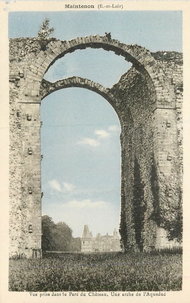 Maintenon (E.-et-Loir) — Ansicht des Schlossparks und einer Brücke des Aquädukts — Verlag Deshuilâtre, Buchhändler - Vorderseite