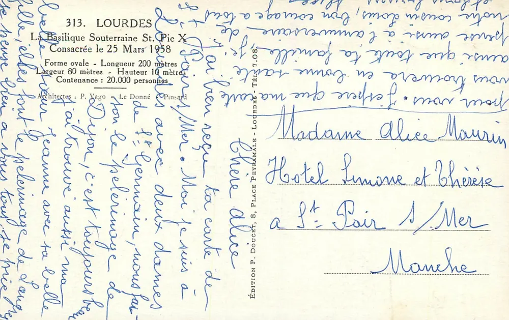 Die unterirdische Basilika Saint-Pie X — Lourdes — Verlag Edluf - Rückseite