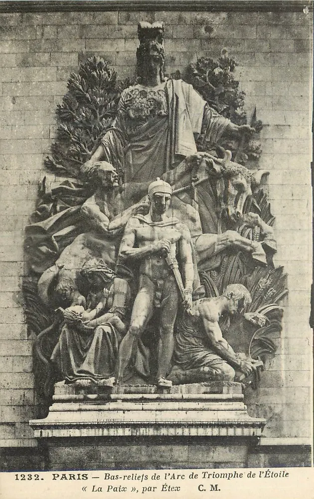 Paris — Basreliefs des Triumphbogens de l'Étoile « La Paix », von Étex — C. M. n° 1232 - Vorderseite