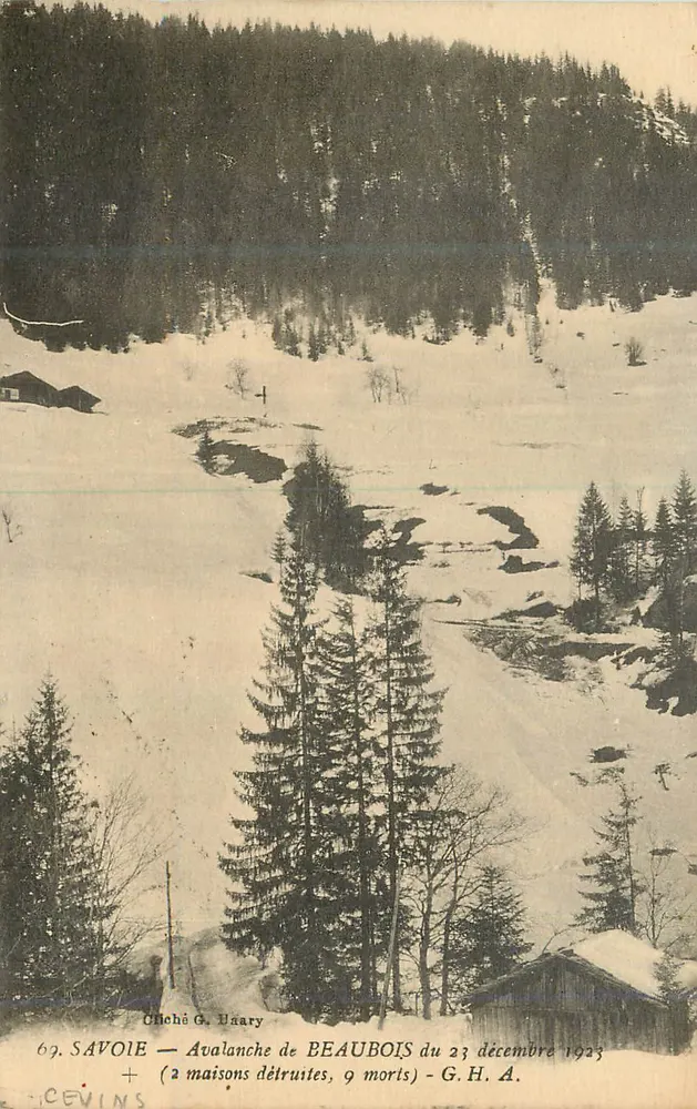 Avalanche de Beauboîs — Savoie — G. H. A. — n°69 - Recto