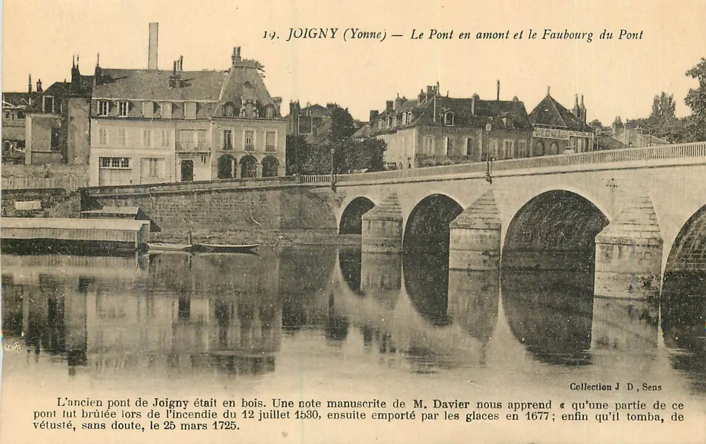 Joigny (Yonne) — Die Brücke stromaufwärts und der Pont-Vorort — Sammlung J. D. Sens - Vorderseite