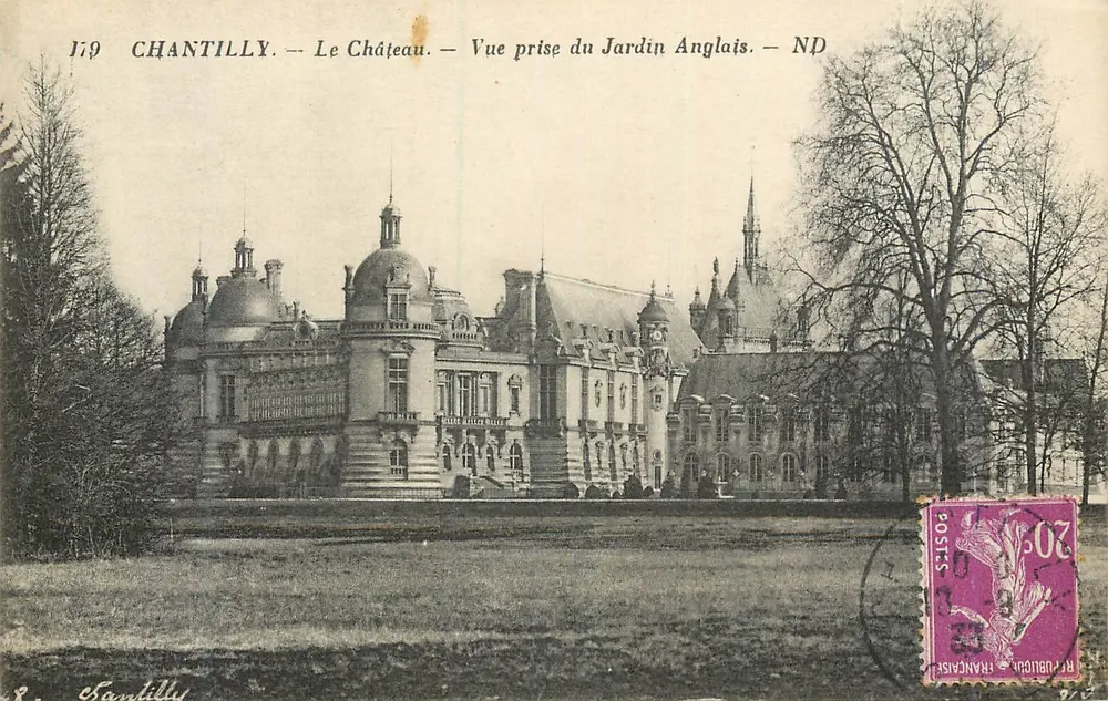 Chantilly — Das Schloss — Ansicht vom englischen Garten — ND - Vorderseite