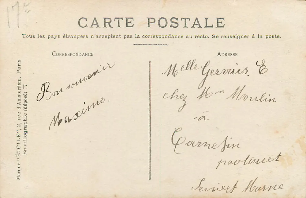 Paris - Parque Monceau - A Naumáquia — editor 'ÉnCILE' n°42 - Verso