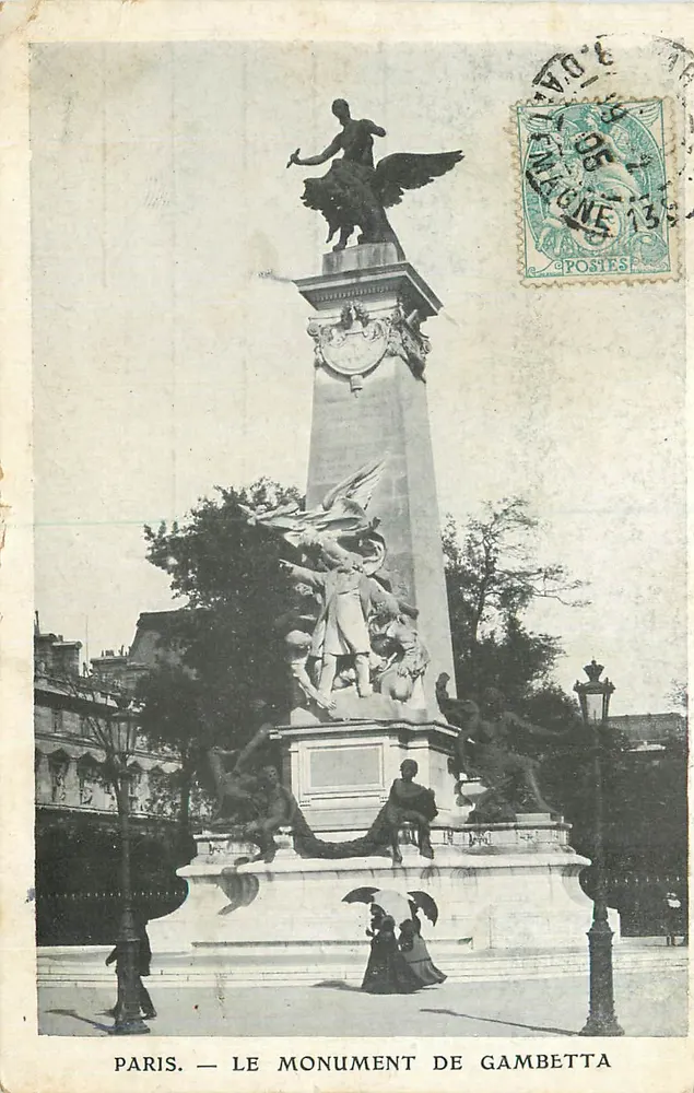 Paris — O Monumento de Gambetta — Editor não visível, número de série ilegível - Frente